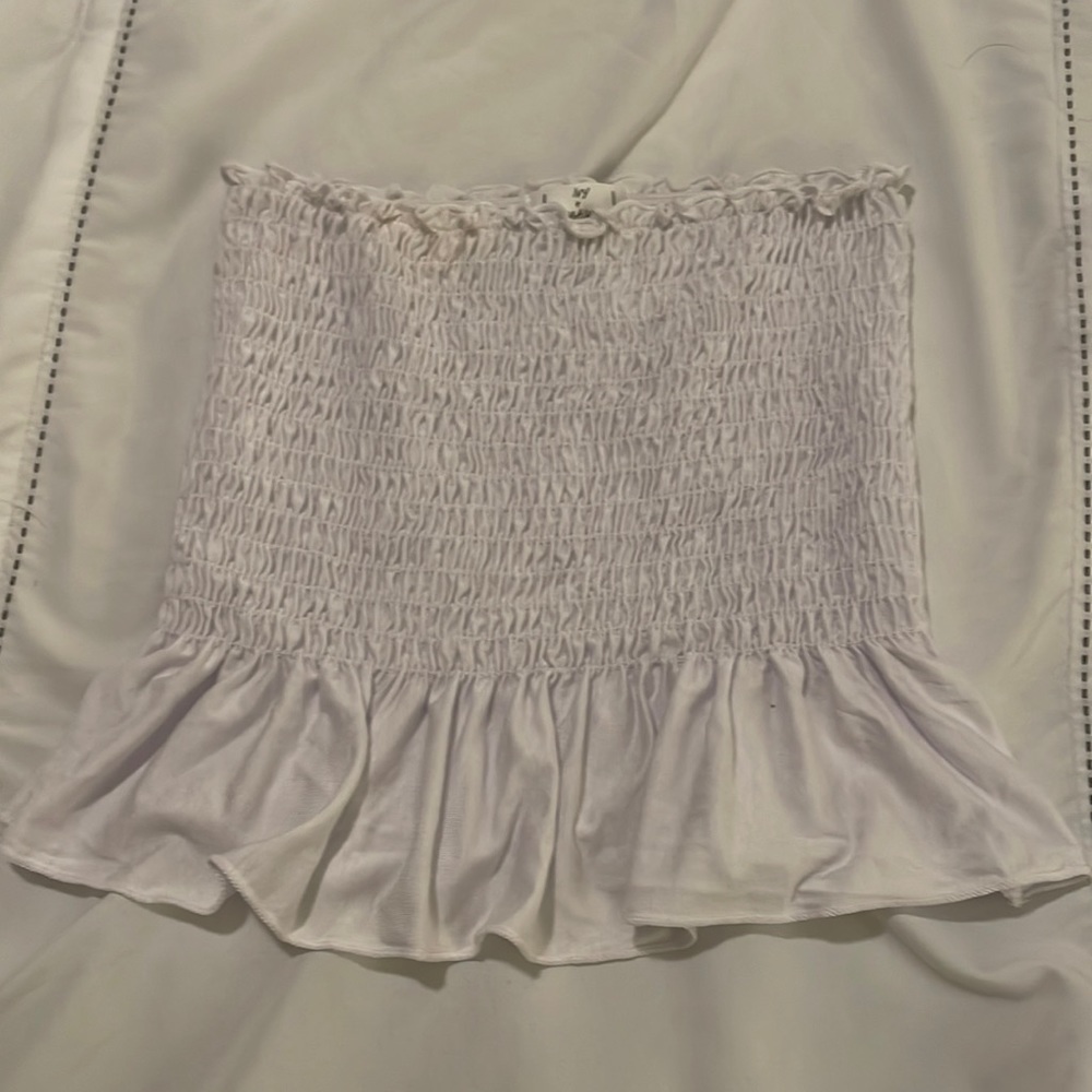 White flowy tube top